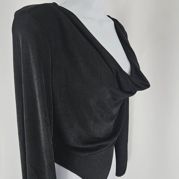 Band Of The Free Black Cowl Neck Long Sleeve Body Suit Women's Size Small NWT - Picture 6 of 14